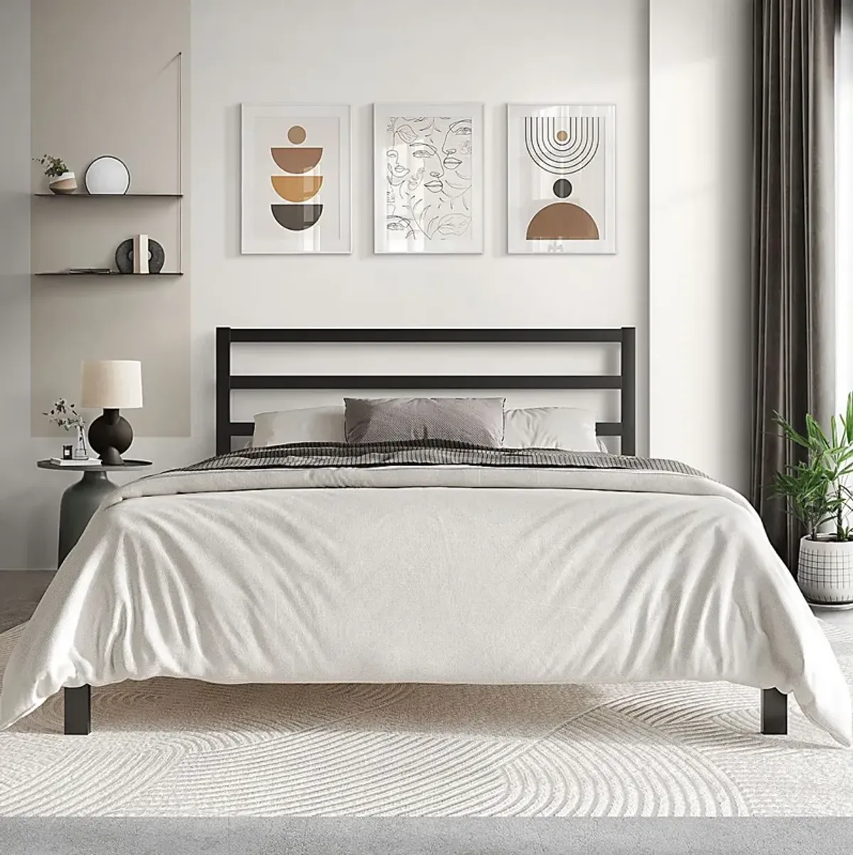 Mazefruit Black Queen Bed