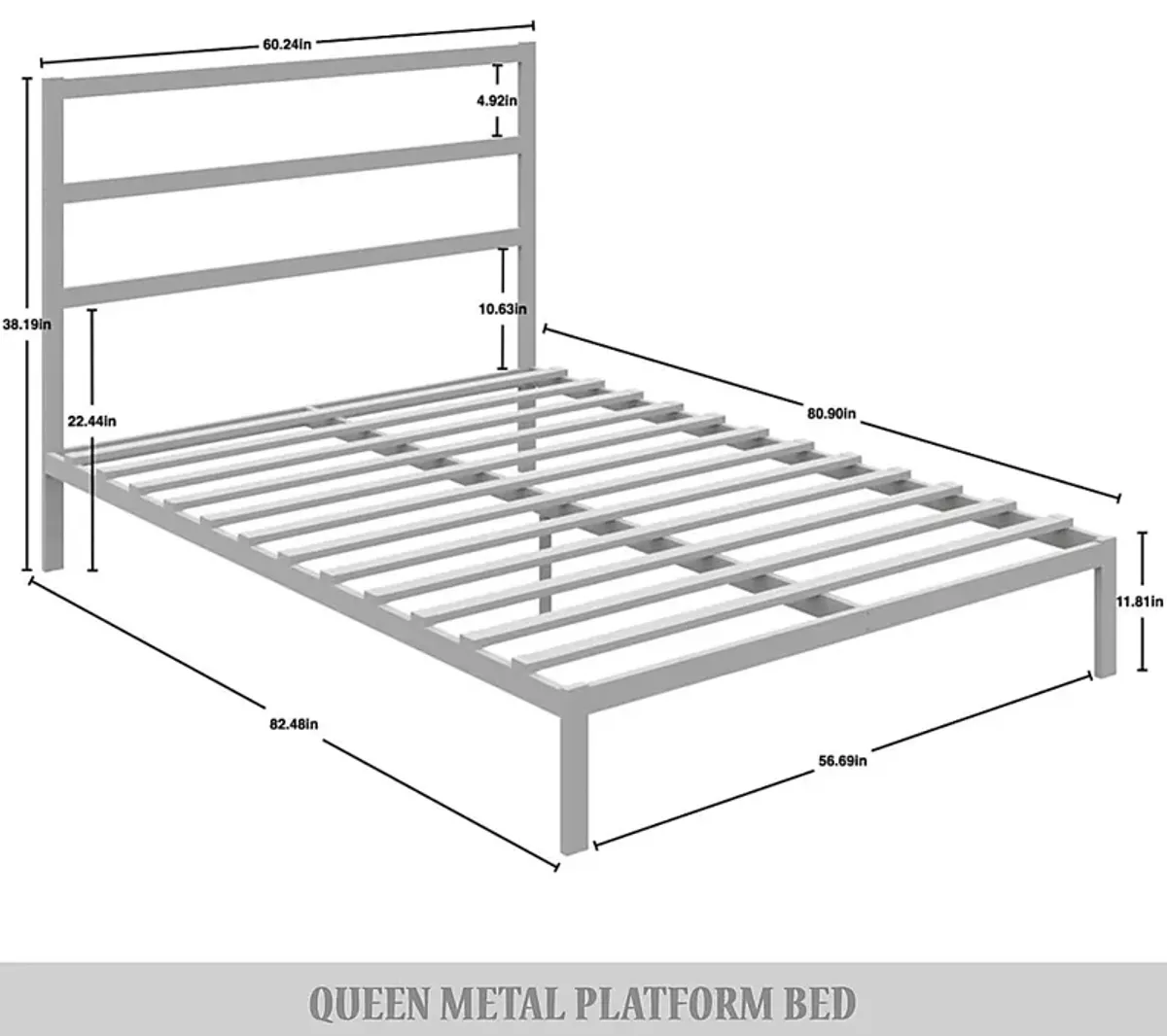 Mazefruit White Queen Bed