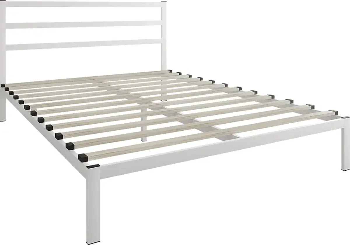 Mazefruit White Queen Bed