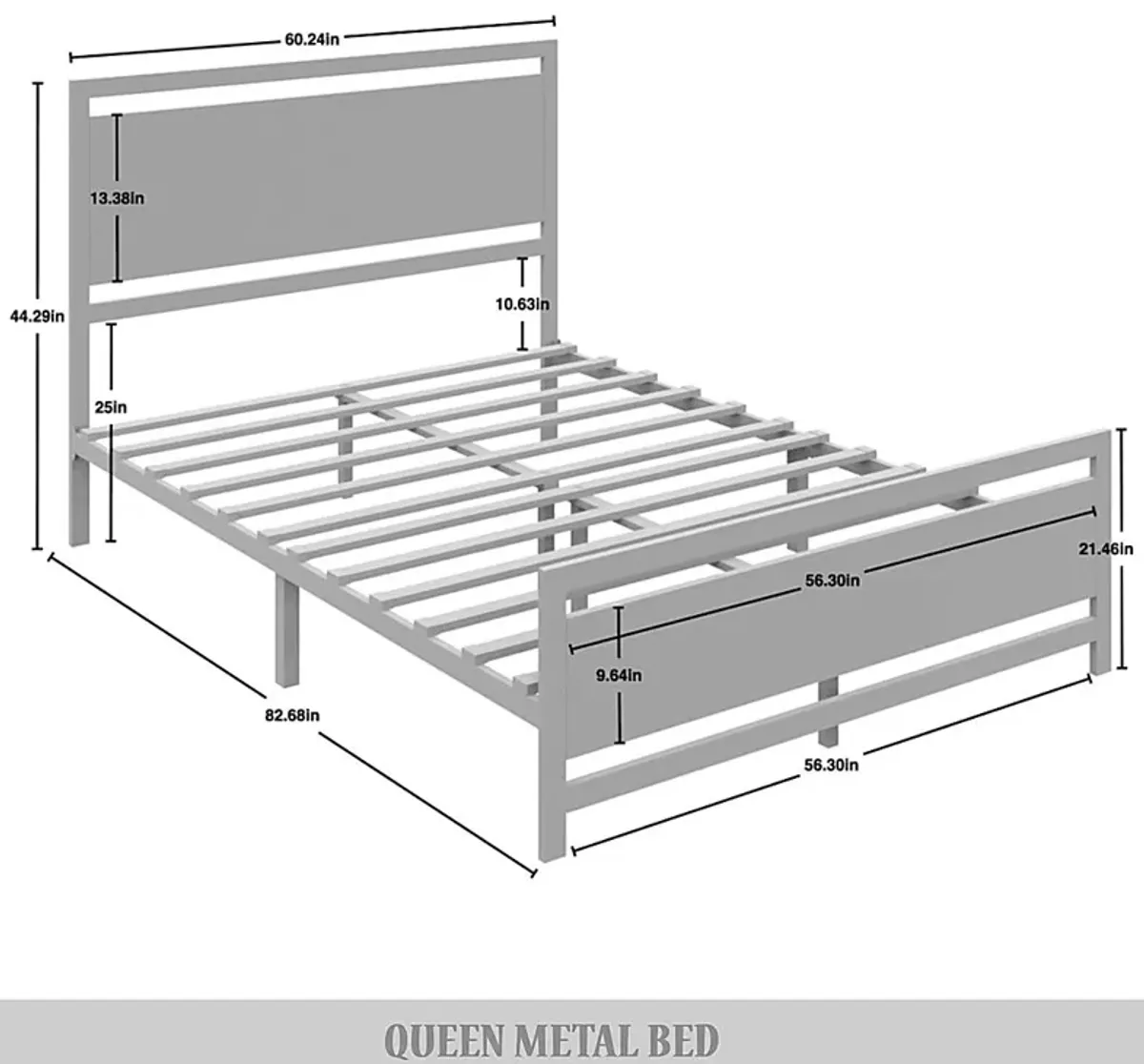 Diamondbite Gray Queen Bed