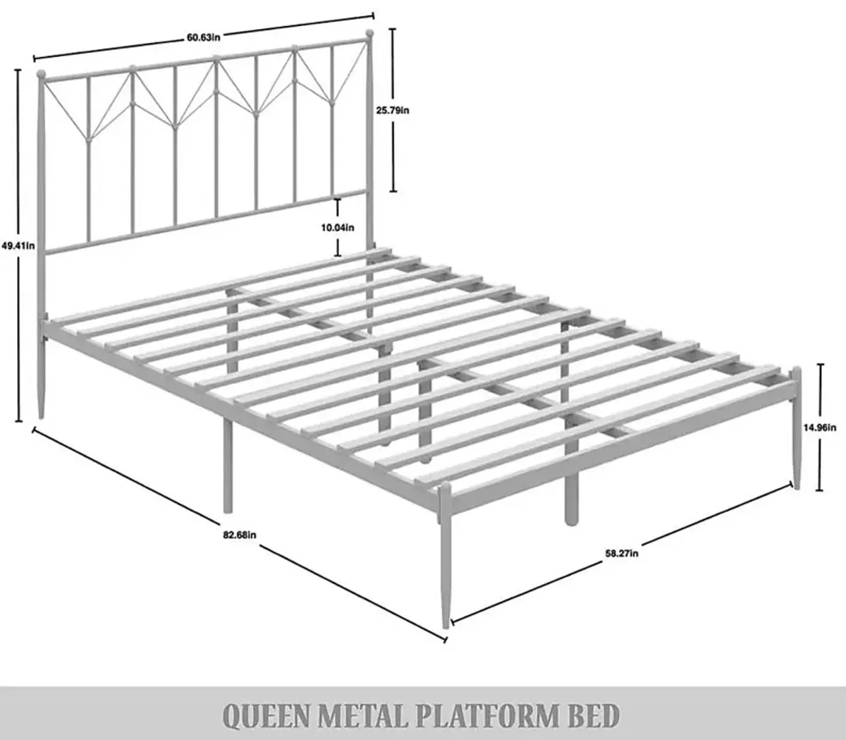 Yewair Black Queen Bed