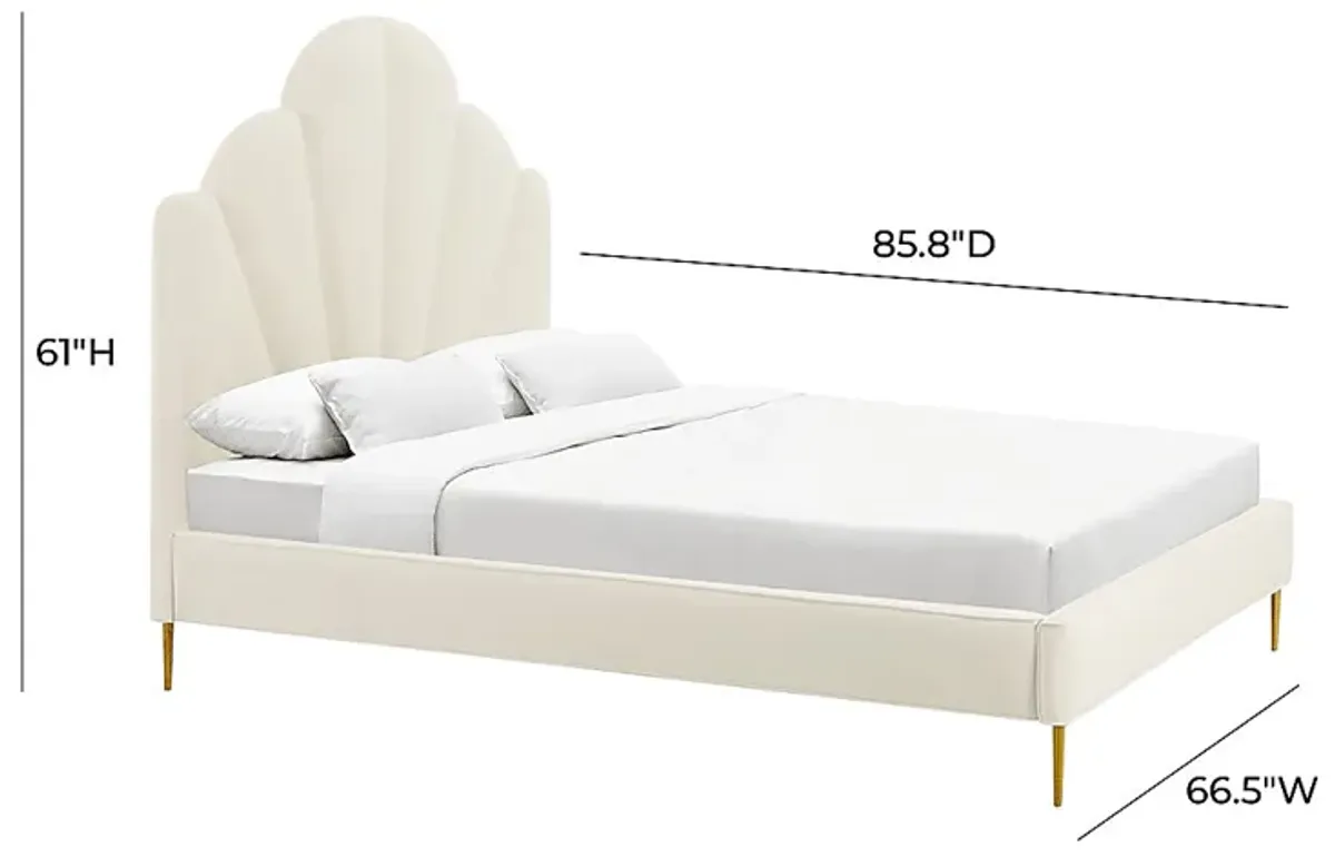 Beaverbrook Cream Queen Bed