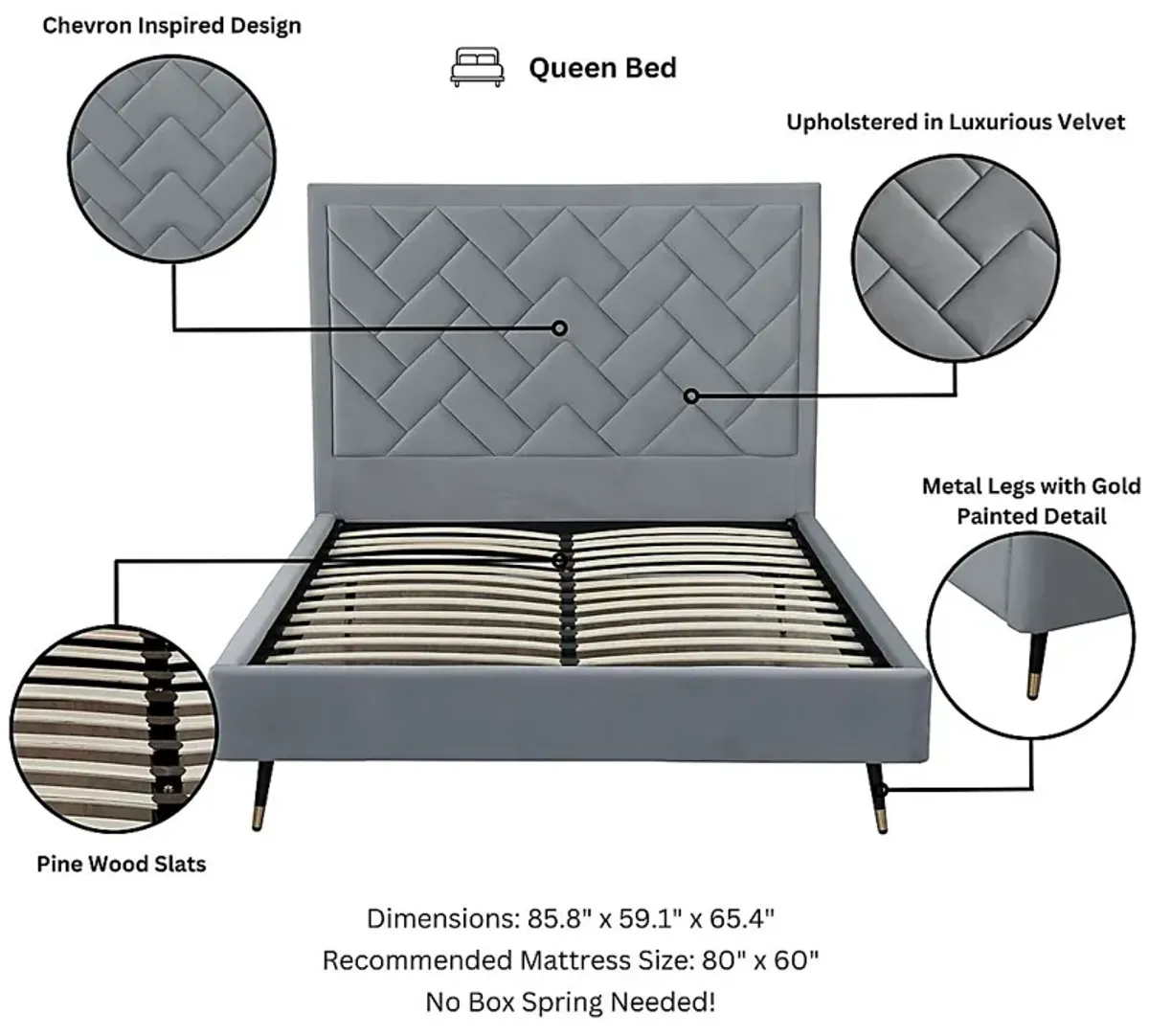 Bevra Gray Queen Bed