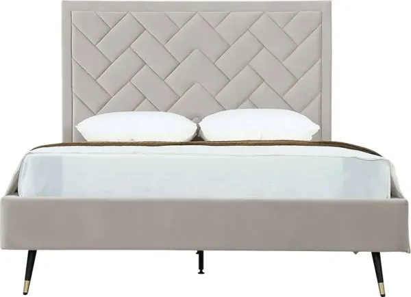 Bevra Light Gray Queen Bed