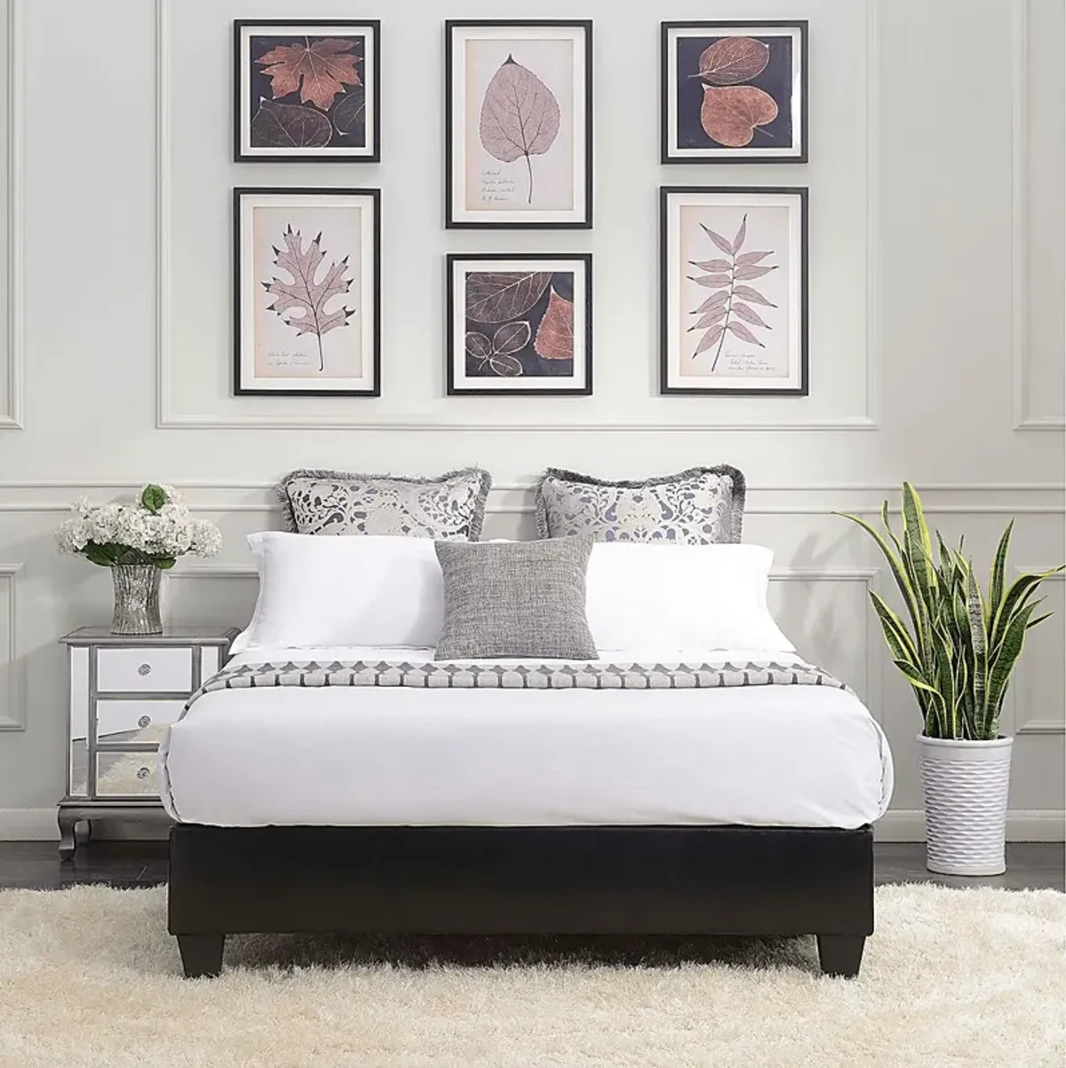 Herbworks Black Queen Platform Bed