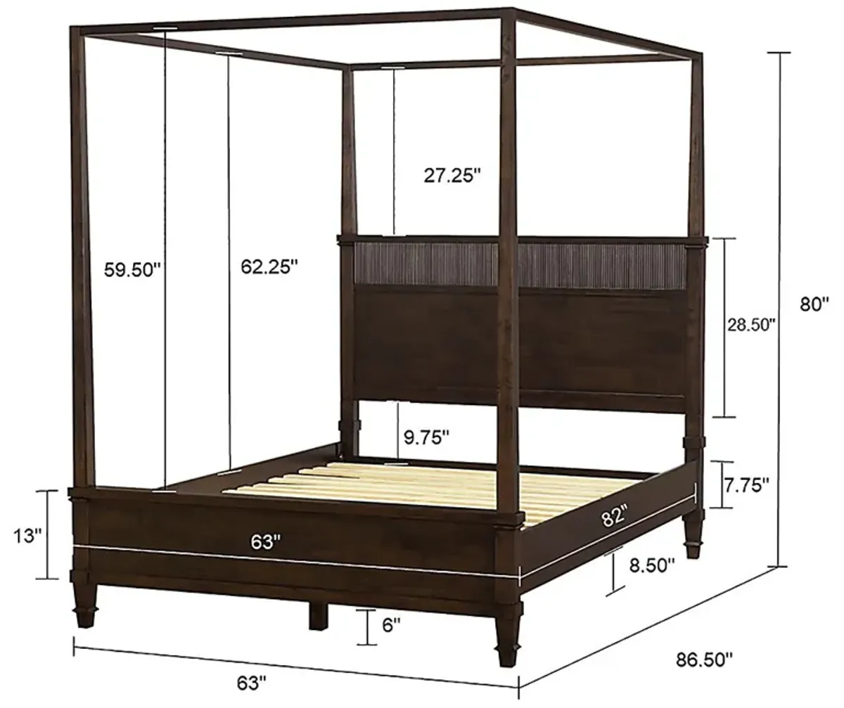 Mosscliff Brown Queen Canopy Bed