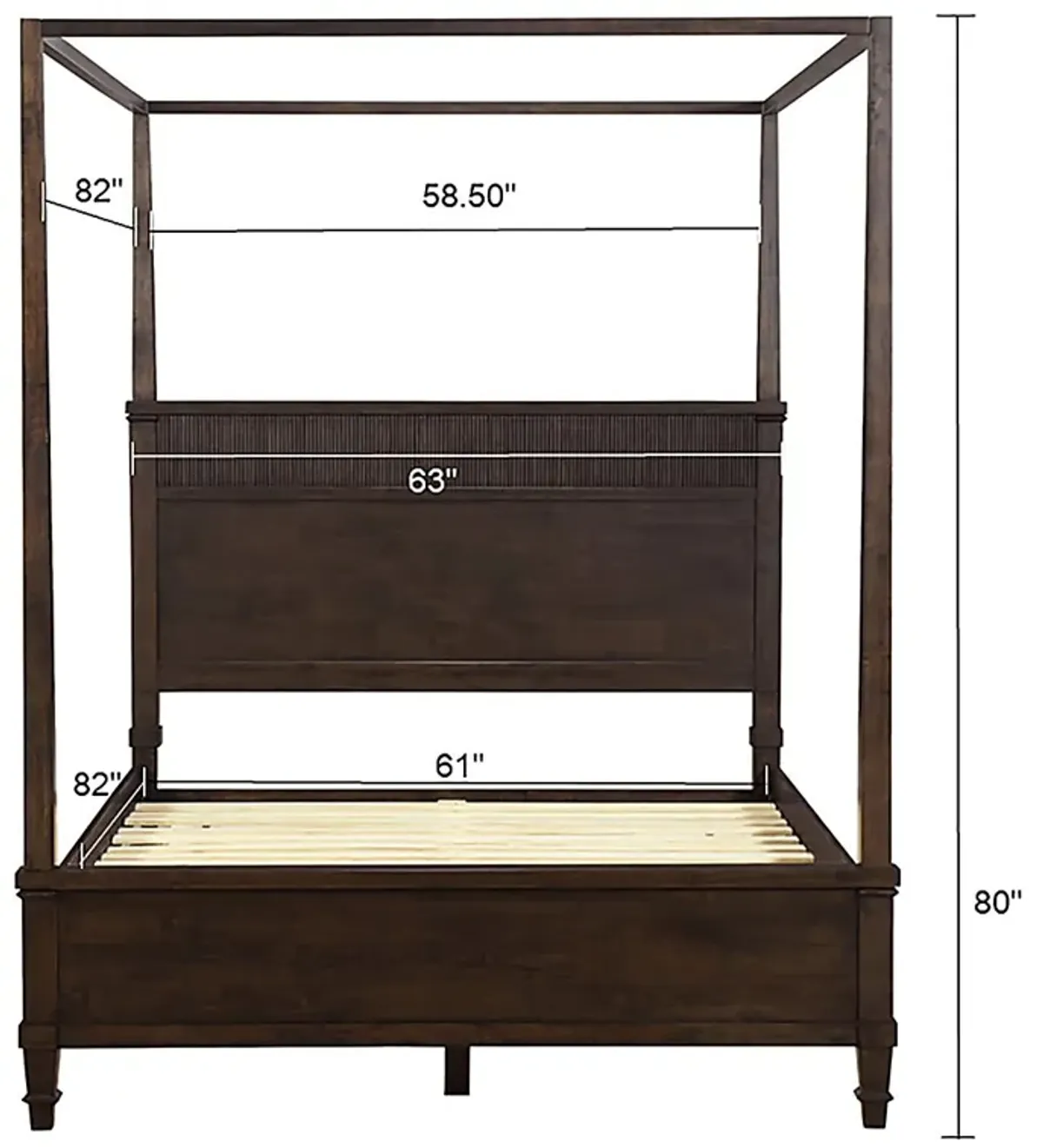 Mosscliff Brown Queen Canopy Bed