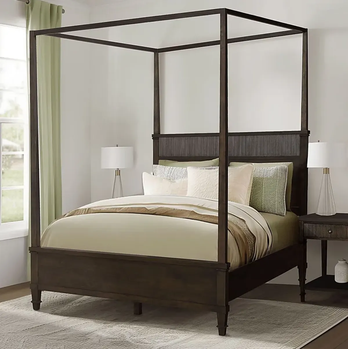 Mosscliff Brown Queen Canopy Bed