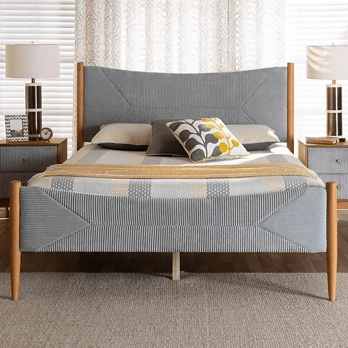 Stormsun Gray and Brown Queen Bed