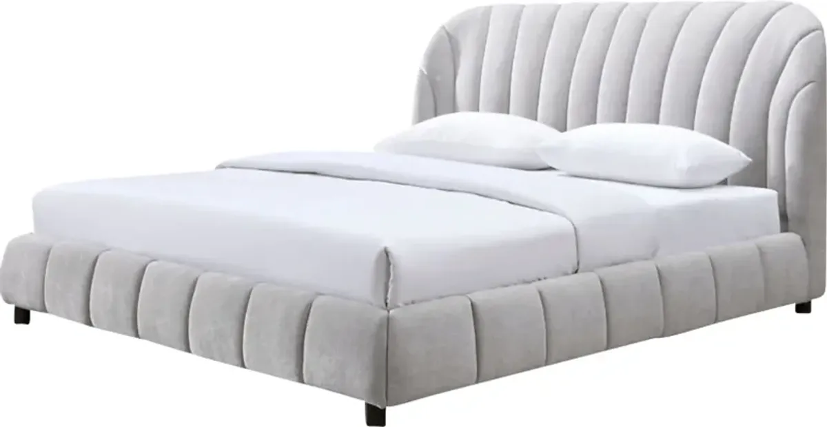 Auder Light Gray Queen Bed