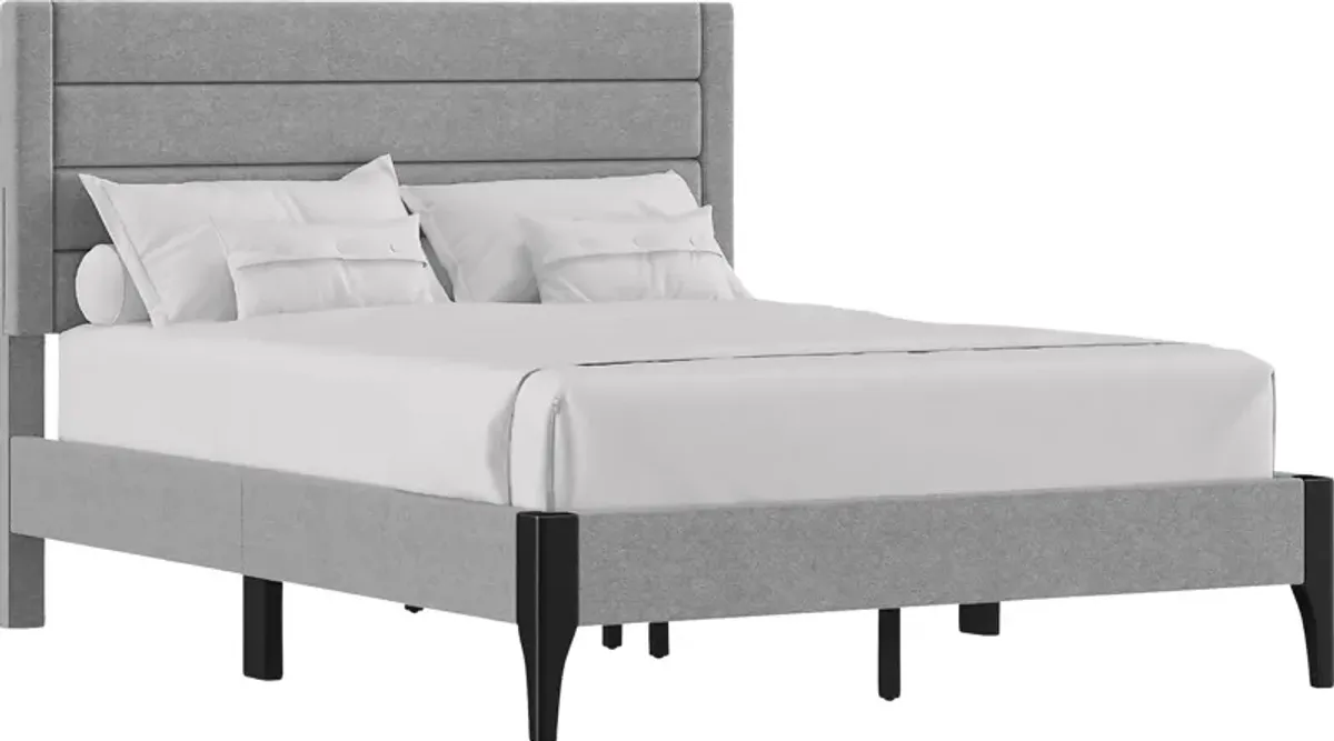 Harrye Light Gray Platform Bed