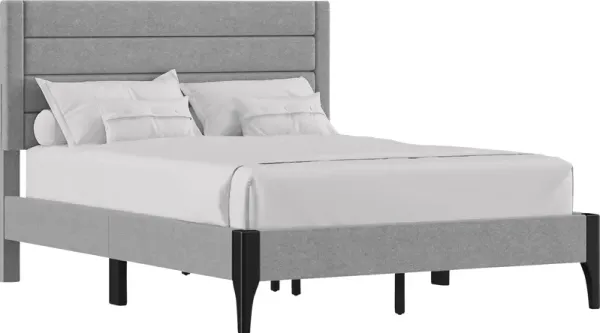 Harrye Light Gray Platform Bed