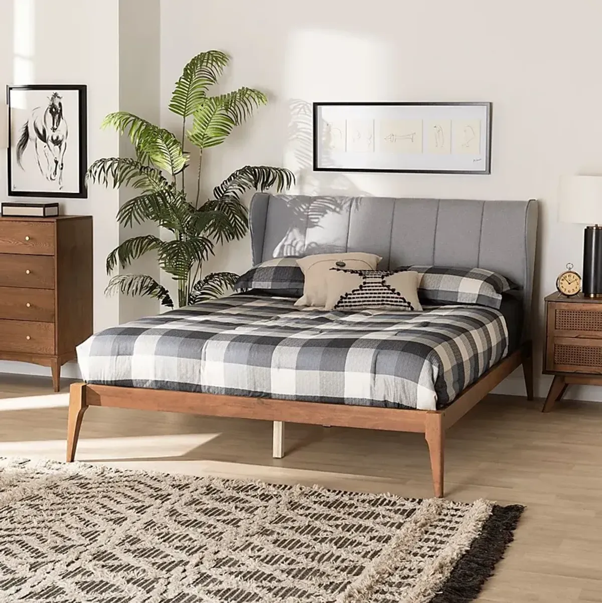 Hebbron Light Gray Queen Bed