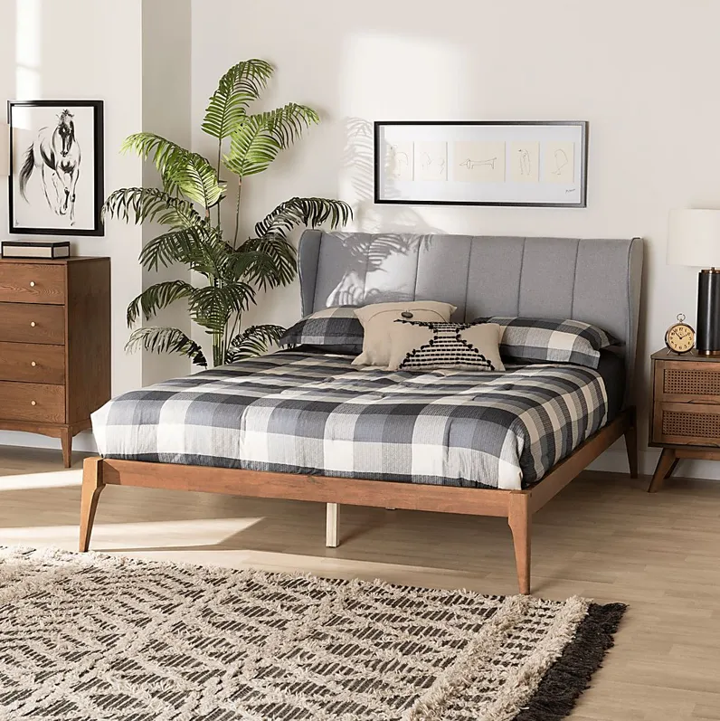 Hebbron Light Gray Queen Bed