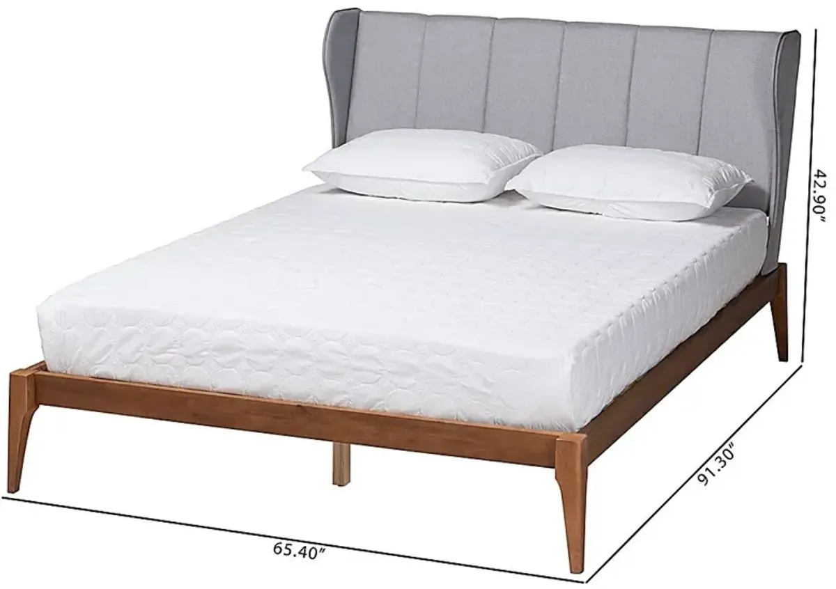 Hebbron Light Gray Queen Bed