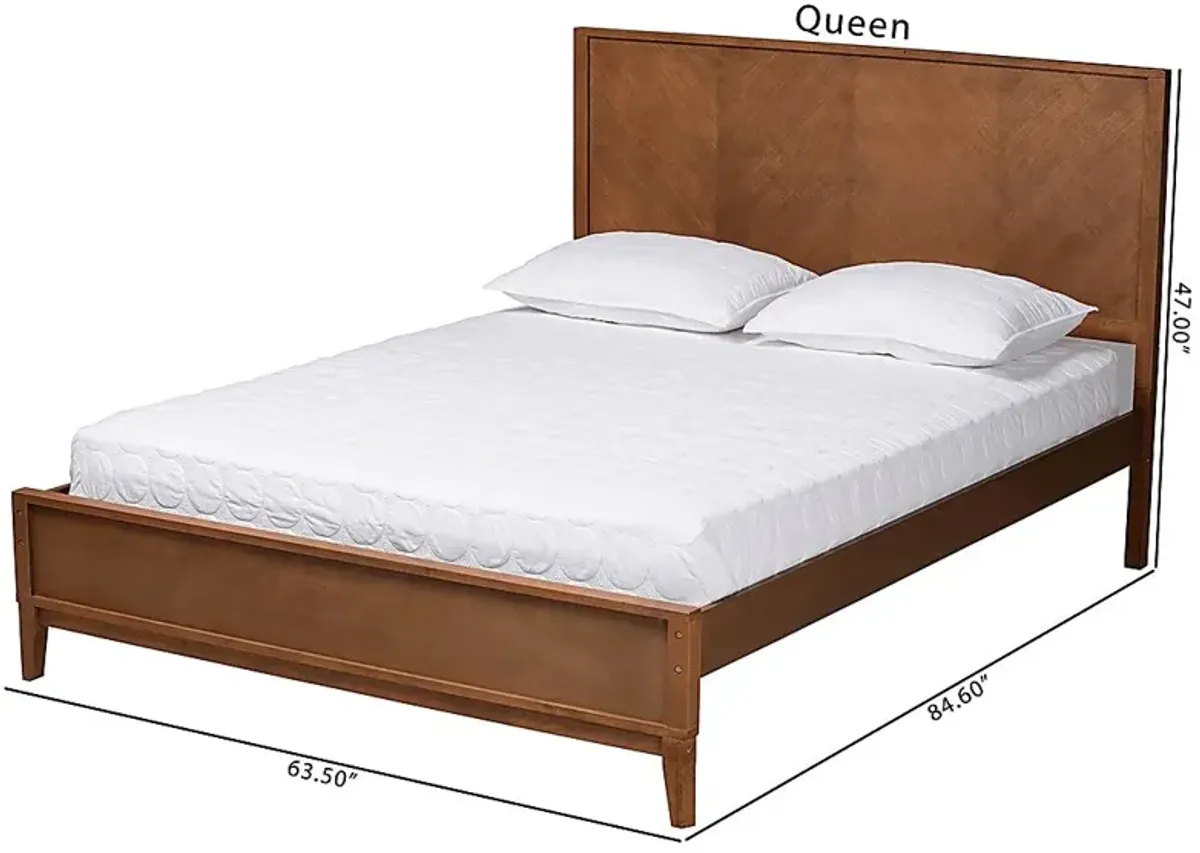 Biruta Brown Queen Platform Bed