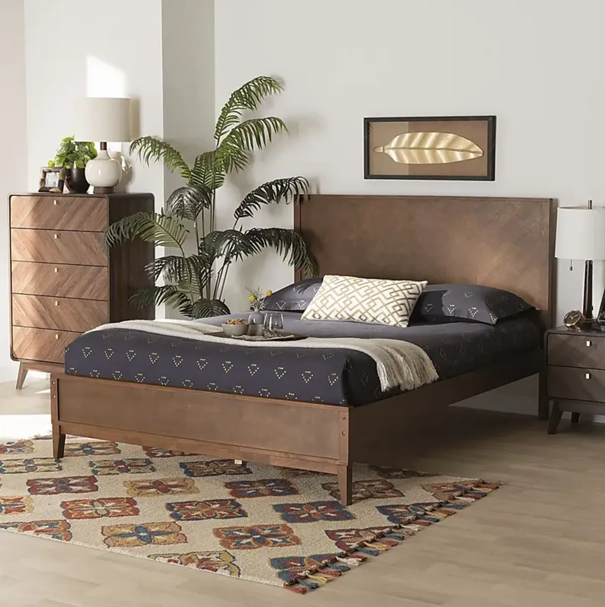 Biruta Brown Queen Platform Bed