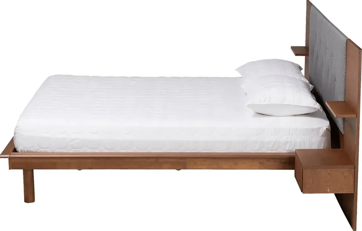 Ihrig Brown Queen Bed with Nightstands