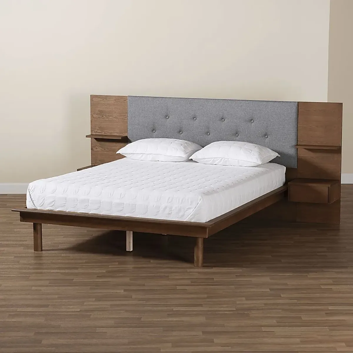 Ihrig Brown Queen Bed with Nightstands