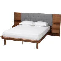 Ihrig Brown Queen Bed with Nightstands