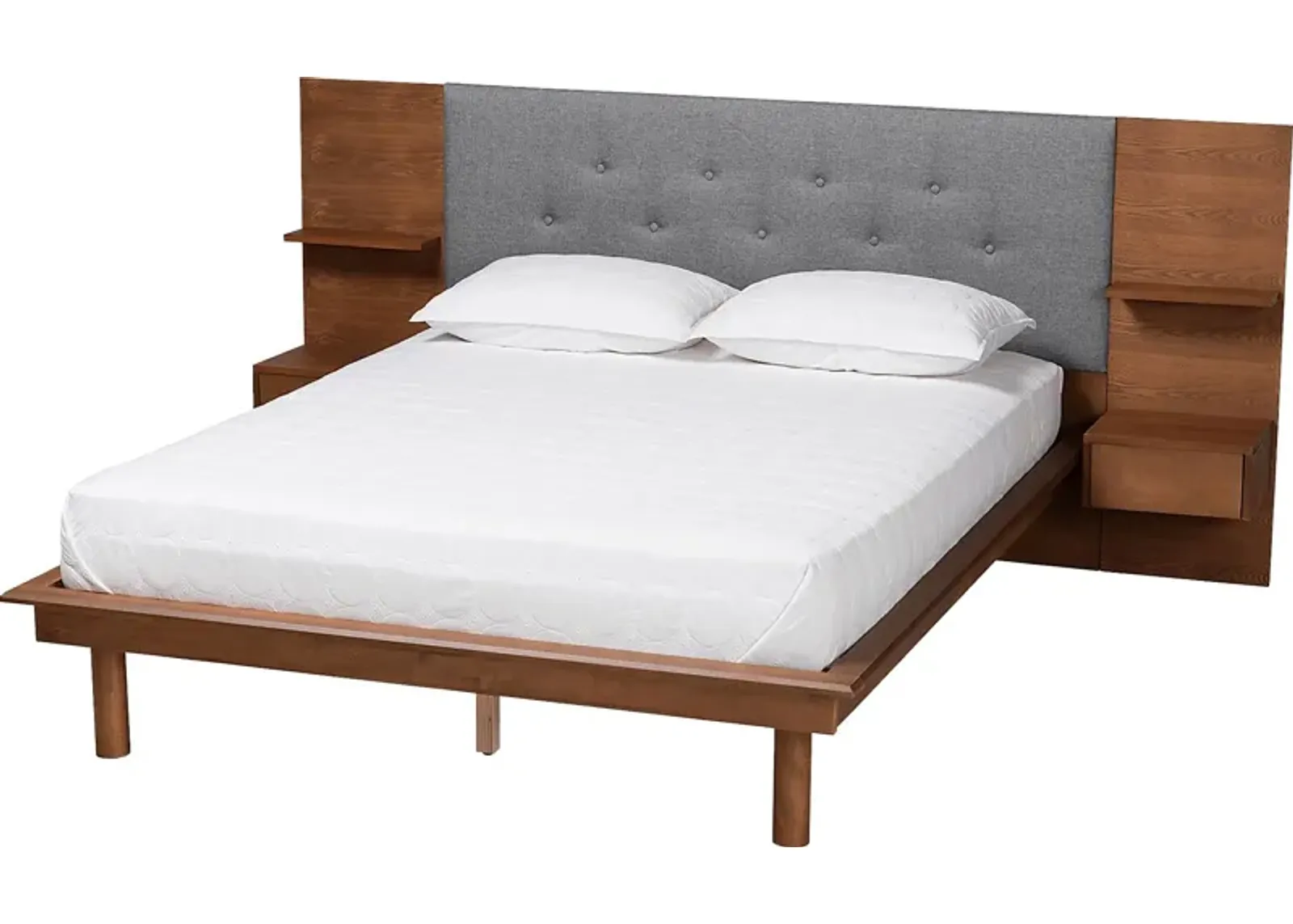 Ihrig Brown Queen Bed with Nightstands