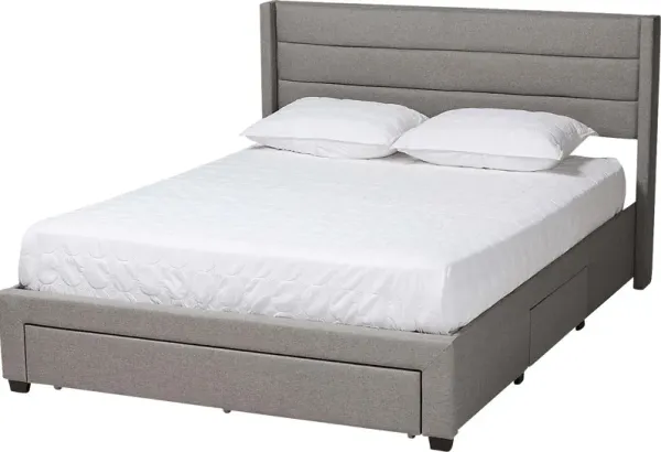 Linnaean Light Gray Queen Bed