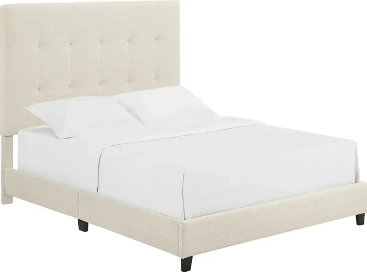 Valria Beige Queen Upholstered Bed