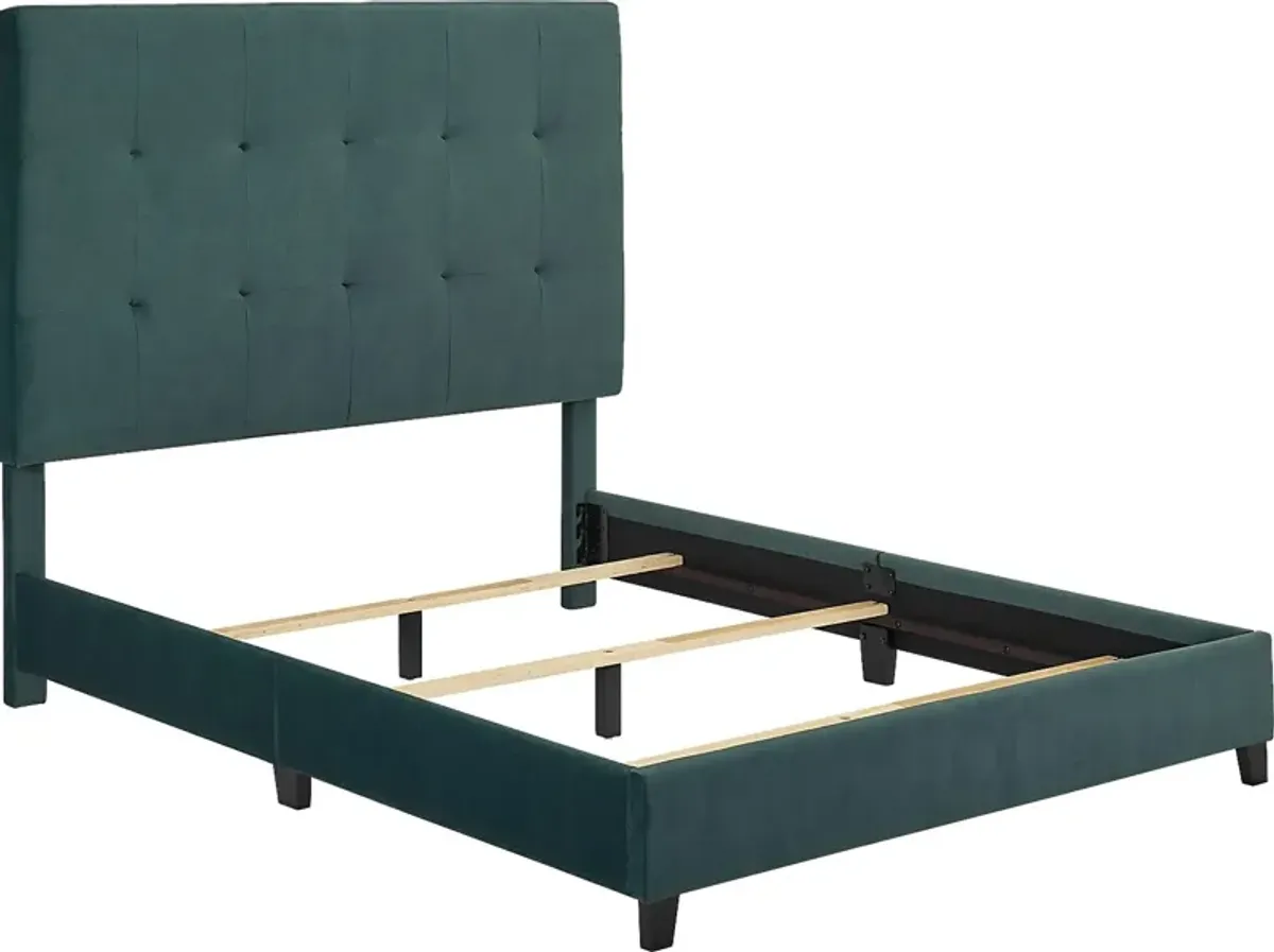 Valria Green Queen Upholstered Bed