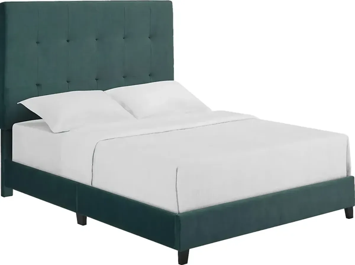 Valria Green Queen Upholstered Bed