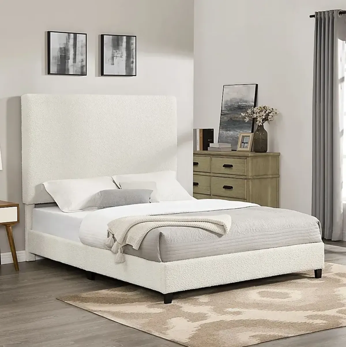 Fyna Beige Queen Upholstered Bed