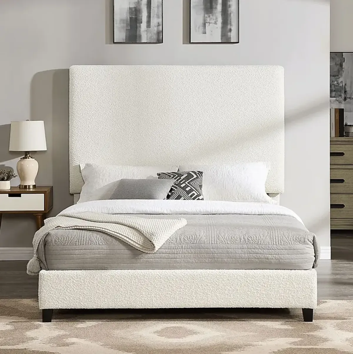 Fyna Beige Queen Upholstered Bed