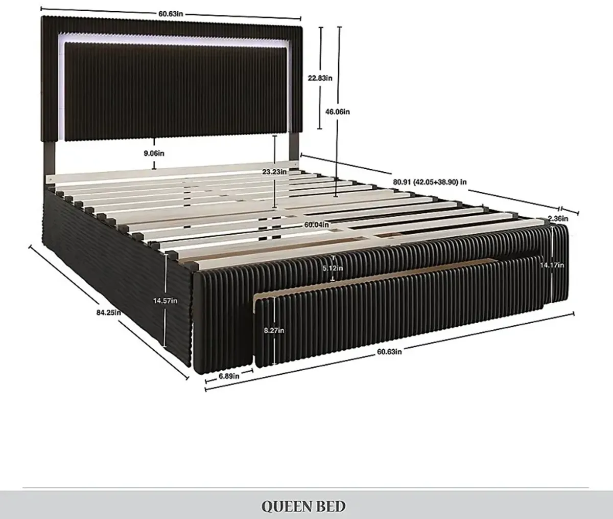 Ligon Black Queen Bed