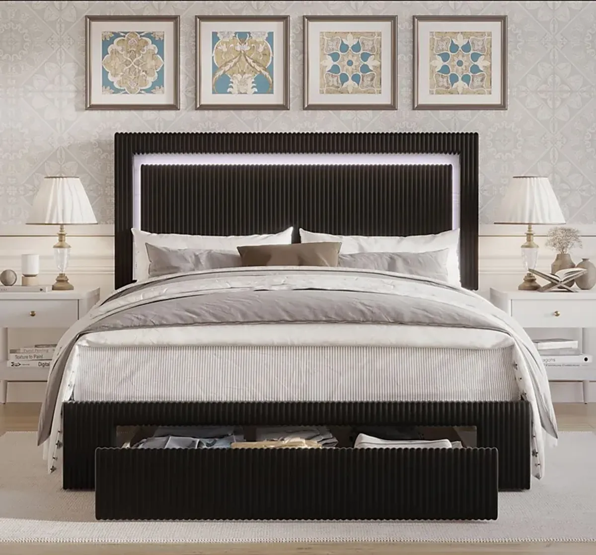 Ligon Black Queen Bed