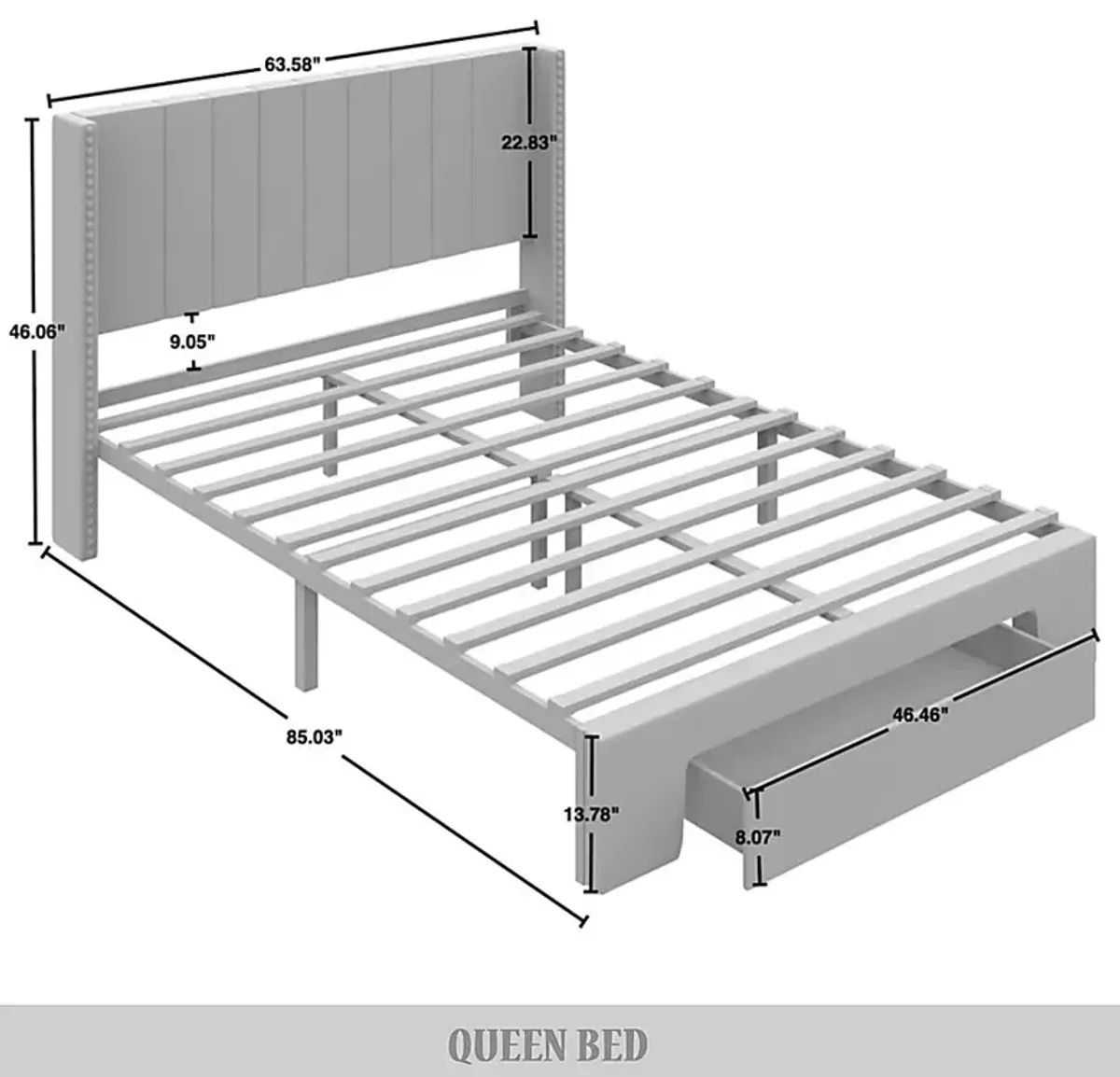 Lischey Light Gray Queen Bed