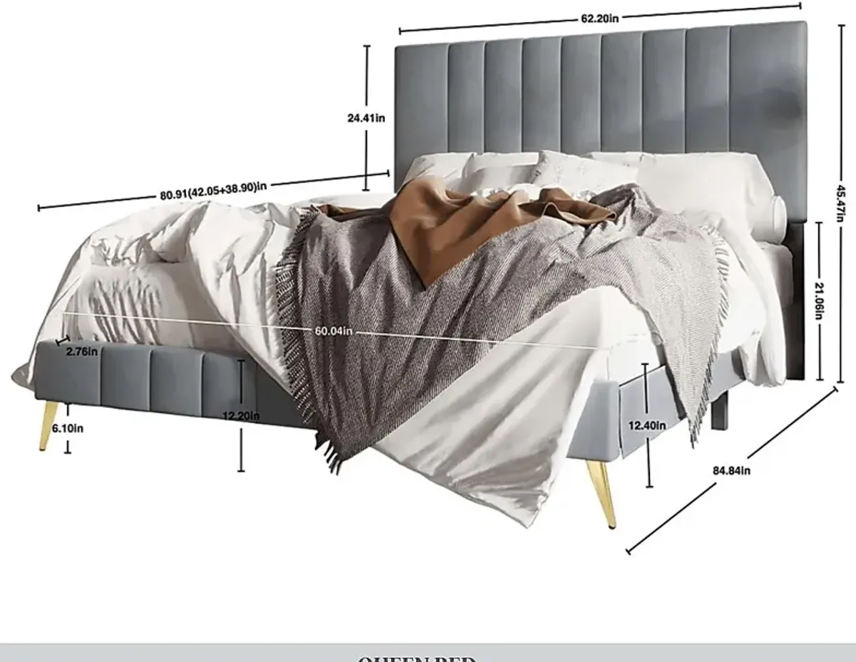 Coleta Gray Queen Bed