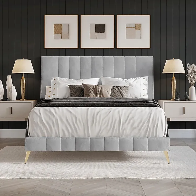 Coleta Light Gray Queen Bed