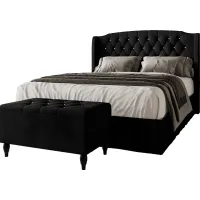 Malachi Black Queen Bed with Storage