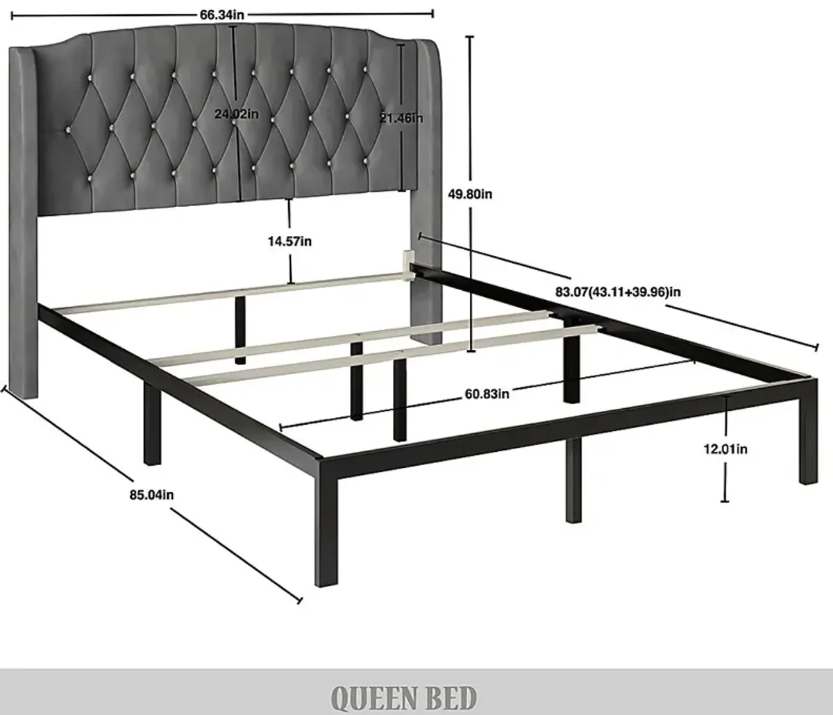 Malachi Gray Queen Bed with Storage