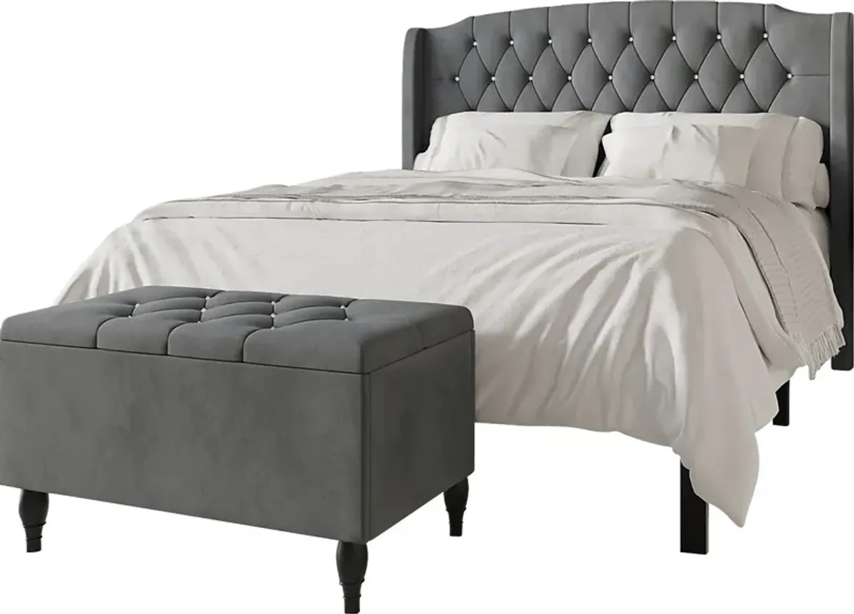 Malachi Gray Queen Bed with Storage