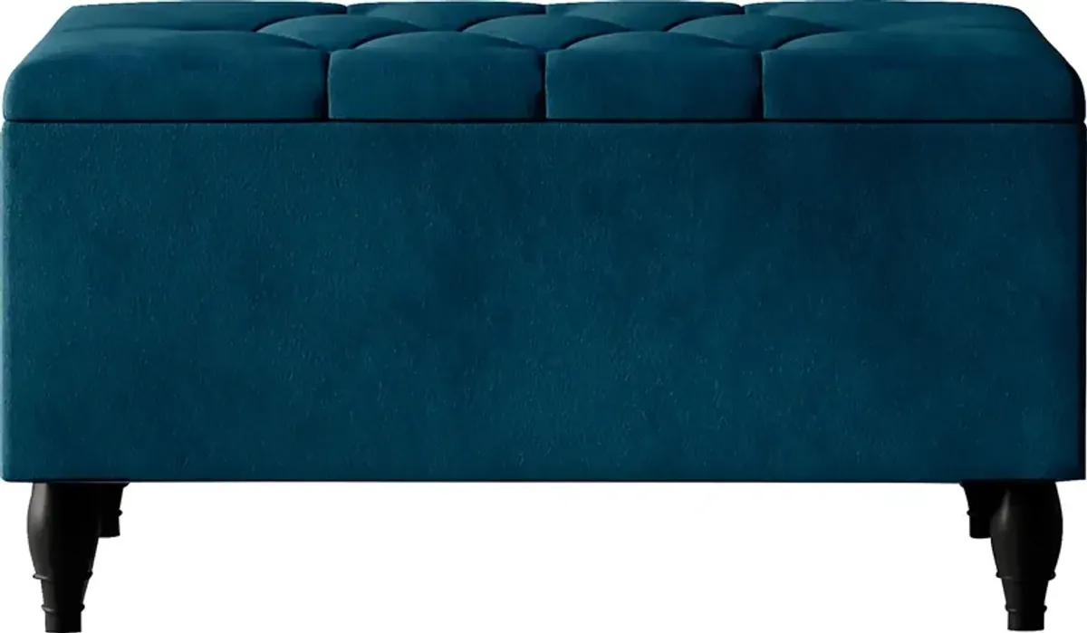 Malachi Blue Queen Bed with Storage