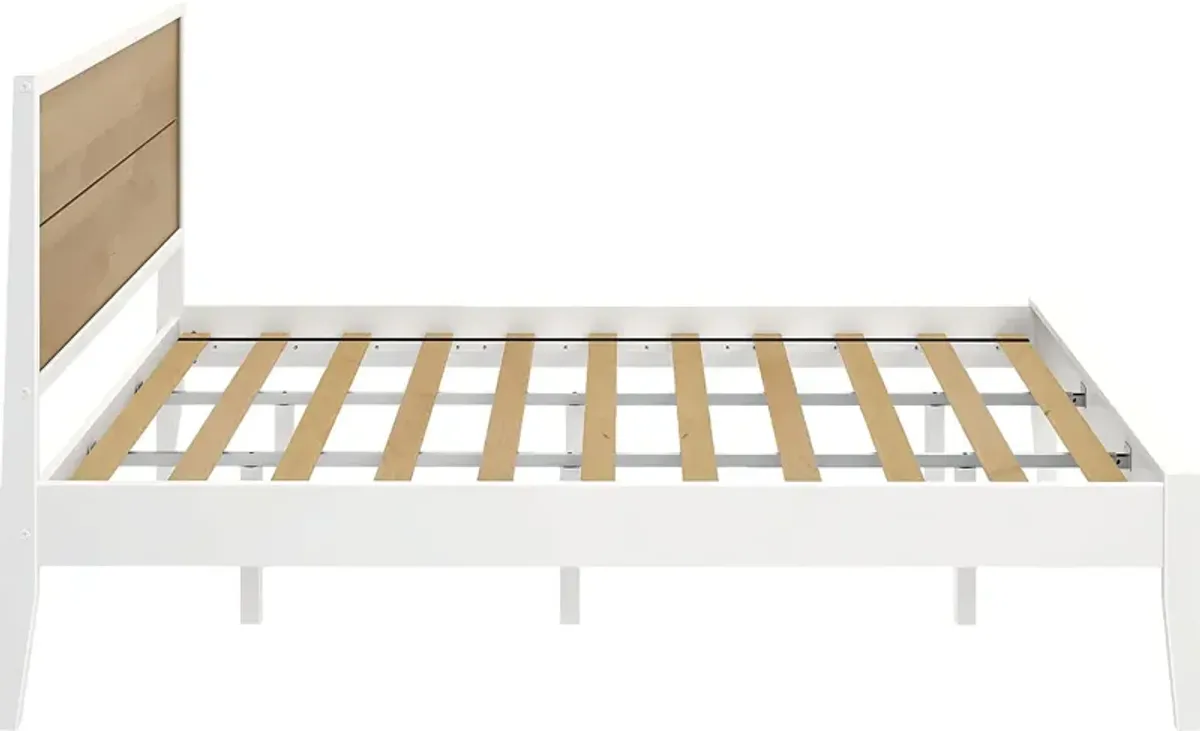 Learitt White Natural King Platform Bed