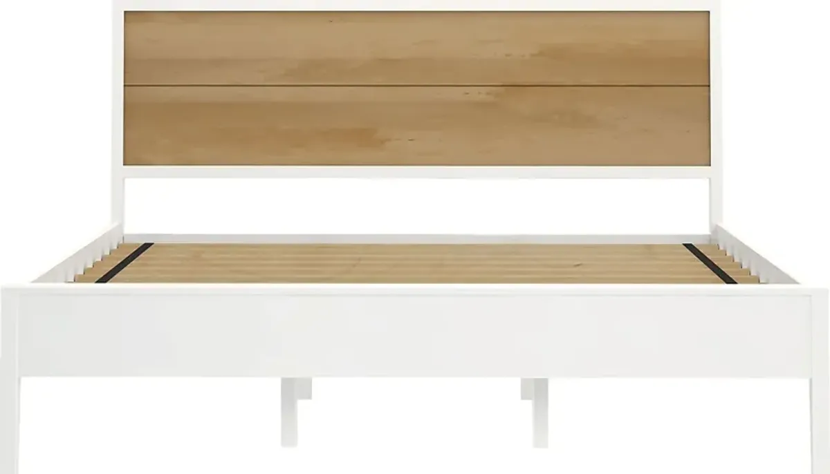 Learitt White Natural King Platform Bed