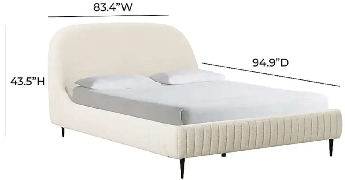 Calstan Cream King Upholstered Bed