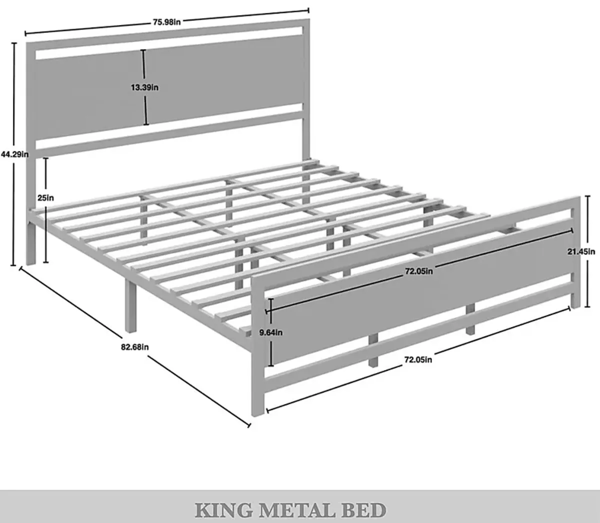 Diamondbite Gray King Bed