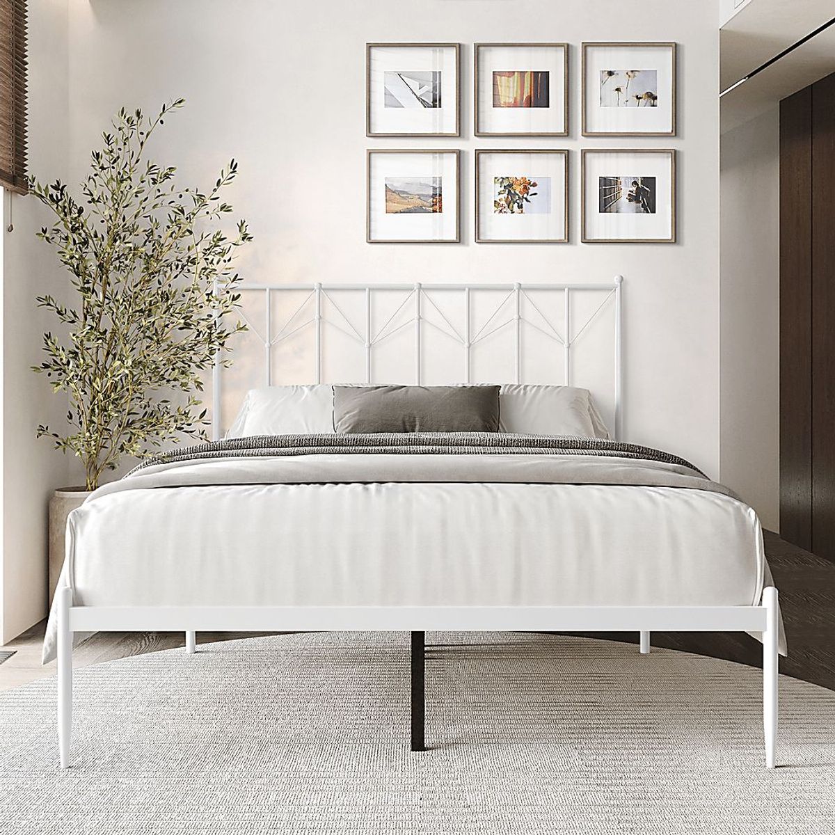 Yewair White King Bed