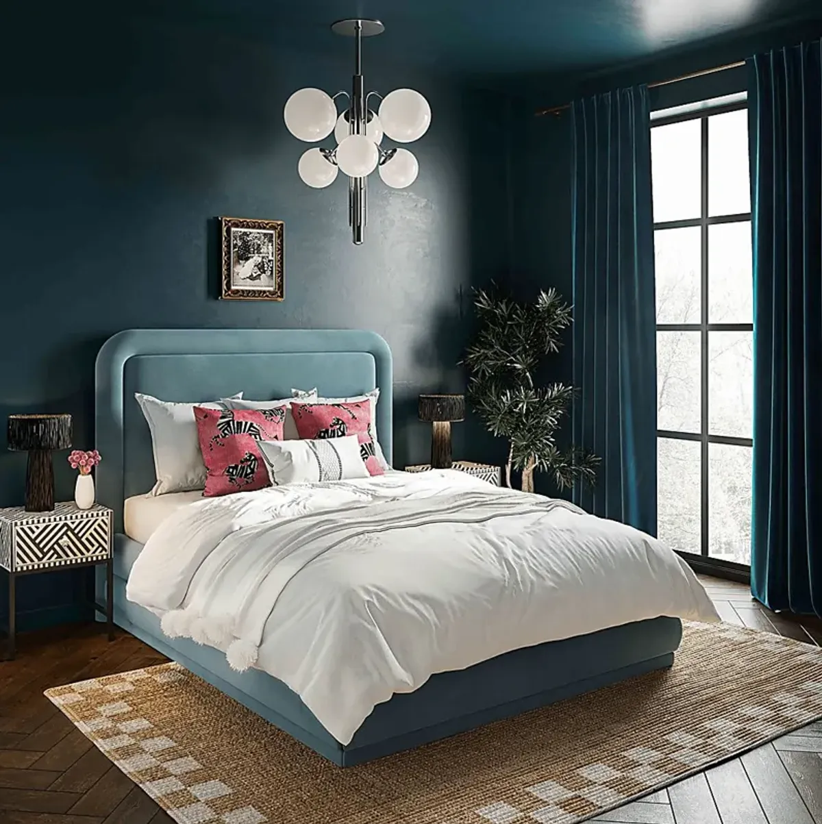 Angelwing Blue King Bed