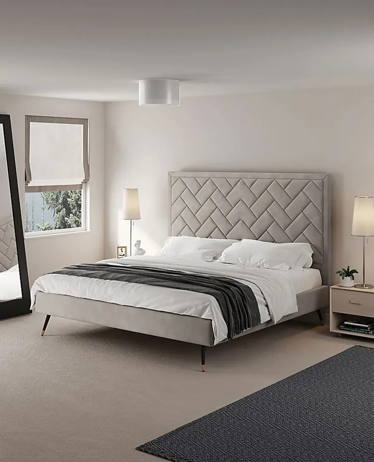 Bevra Light Gray King Bed