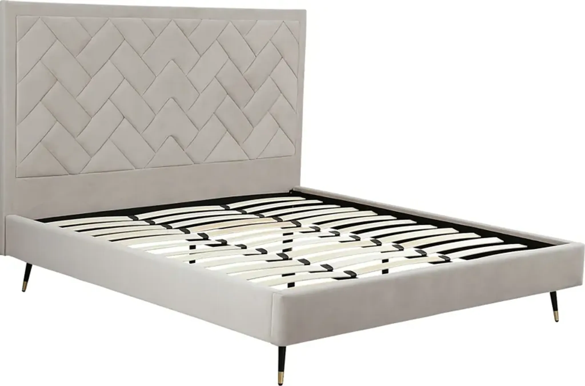 Bevra Light Gray King Bed Rooms To Go | Furniture.com