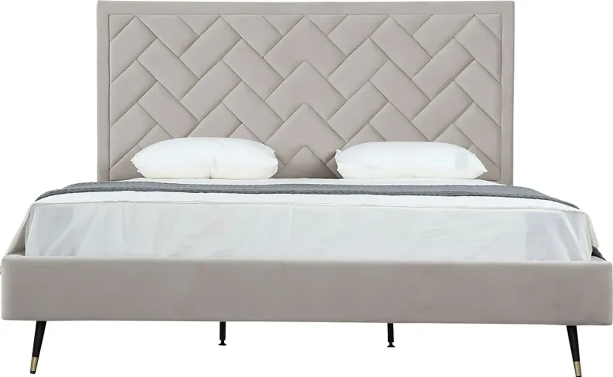 Bevra Light Gray King Bed