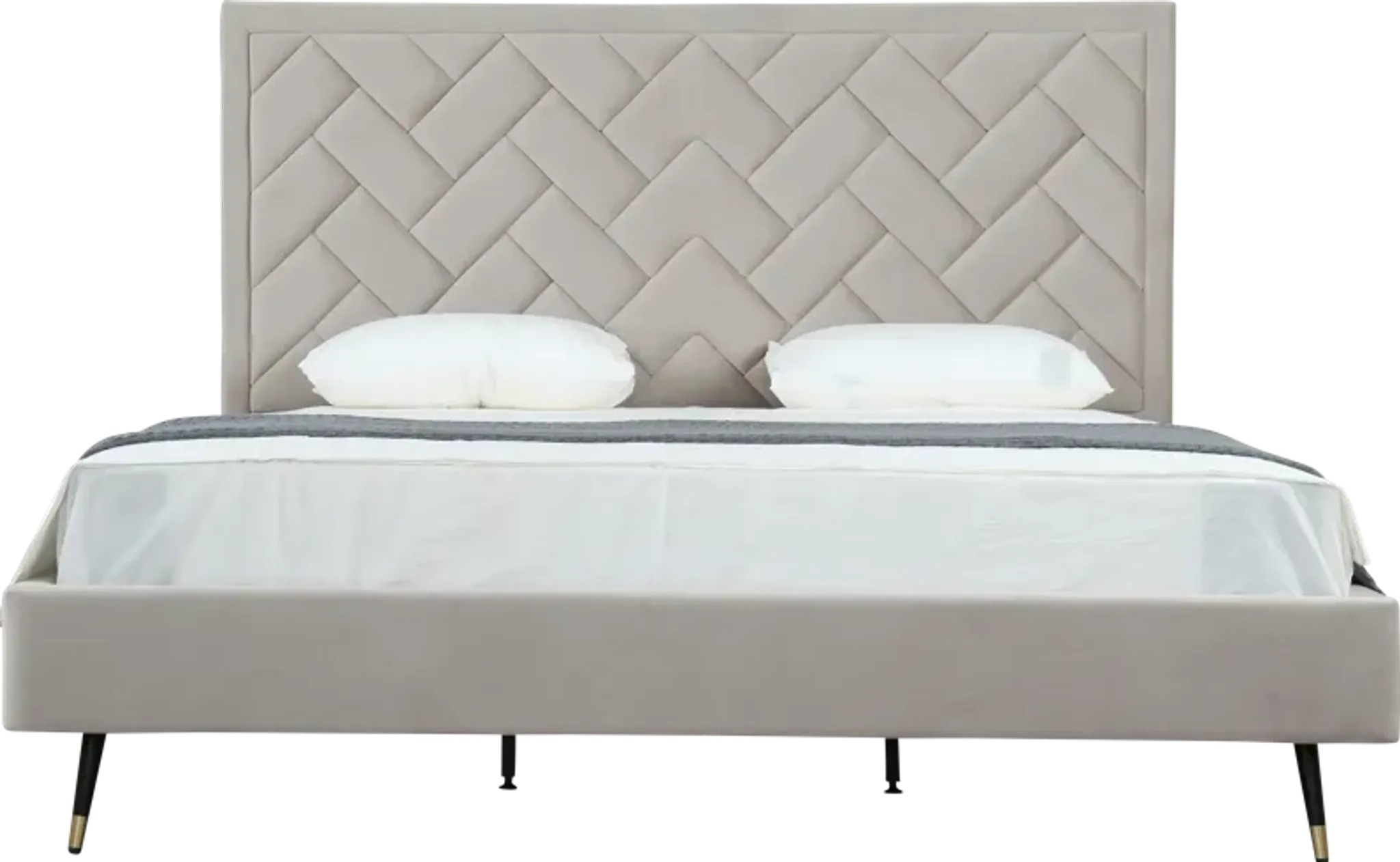 Bevra Light Gray King Bed Rooms To Go | Furniture.com